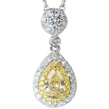Load image into Gallery viewer, Pear-shaped topaz pink diamond necklace
