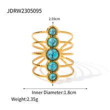 Load image into Gallery viewer, Titanium Steel Turquoise Ring
