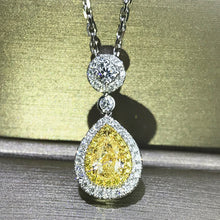 Load image into Gallery viewer, Pear-shaped topaz pink diamond necklace
