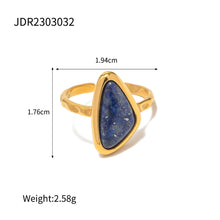 Load image into Gallery viewer, Lapis lazuli triangular split ring
