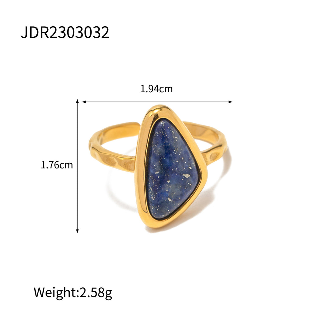 Lapis lazuli triangular split ring