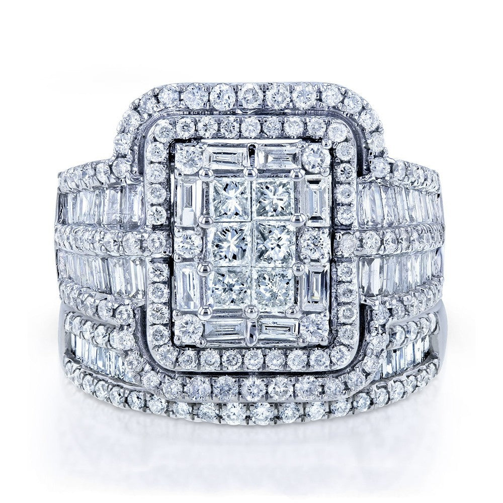 Luxury Exaggerated Women's Rhinestone Pair Ring
