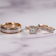 Load image into Gallery viewer, Three Piece Set of Rose Gold Colored Zircon Rings
