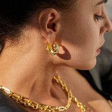 Load image into Gallery viewer, Gold Plated Chunky Hoop Earrings
