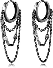 Load image into Gallery viewer, Silver Chain Drop Earrings
