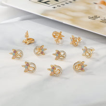 Load image into Gallery viewer, Gold Plated Sterling Silver Post CZ Unicorn Stud Earrings
