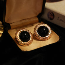 Load image into Gallery viewer, Vintage Black Gem Earrings
