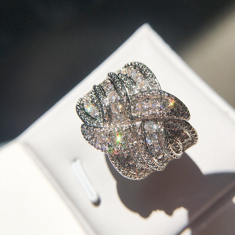 Super sparkling zircon ring