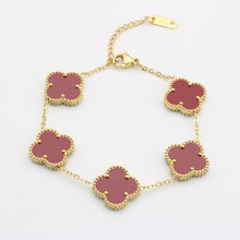 Load image into Gallery viewer, Double-sided Fritillaria Lucky Four-leaf bracelet
