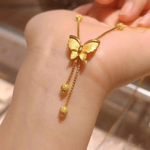 Load image into Gallery viewer, Three-dimensional tassel butterfly necklace
