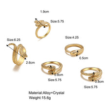 Load image into Gallery viewer, Serpentine Snake Ring Joint Ring Set of 5
