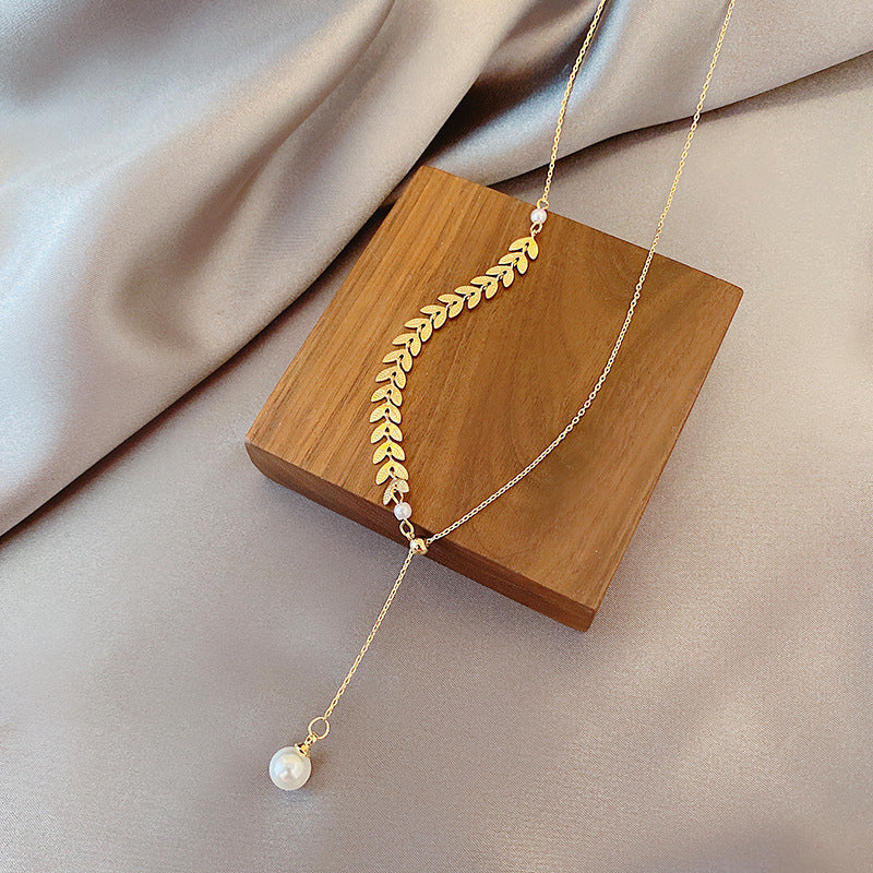 Wheat Ear Pearl Necklace
