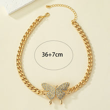 Load image into Gallery viewer, Alloy Full Diamond Butterfly Necklace
