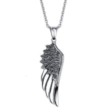 Load image into Gallery viewer, Human Feather Pendant Titanium Steel necklace
